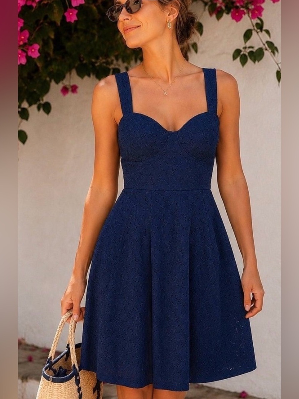 Lilly Pulitzer Navy Eyelet Dress size 4